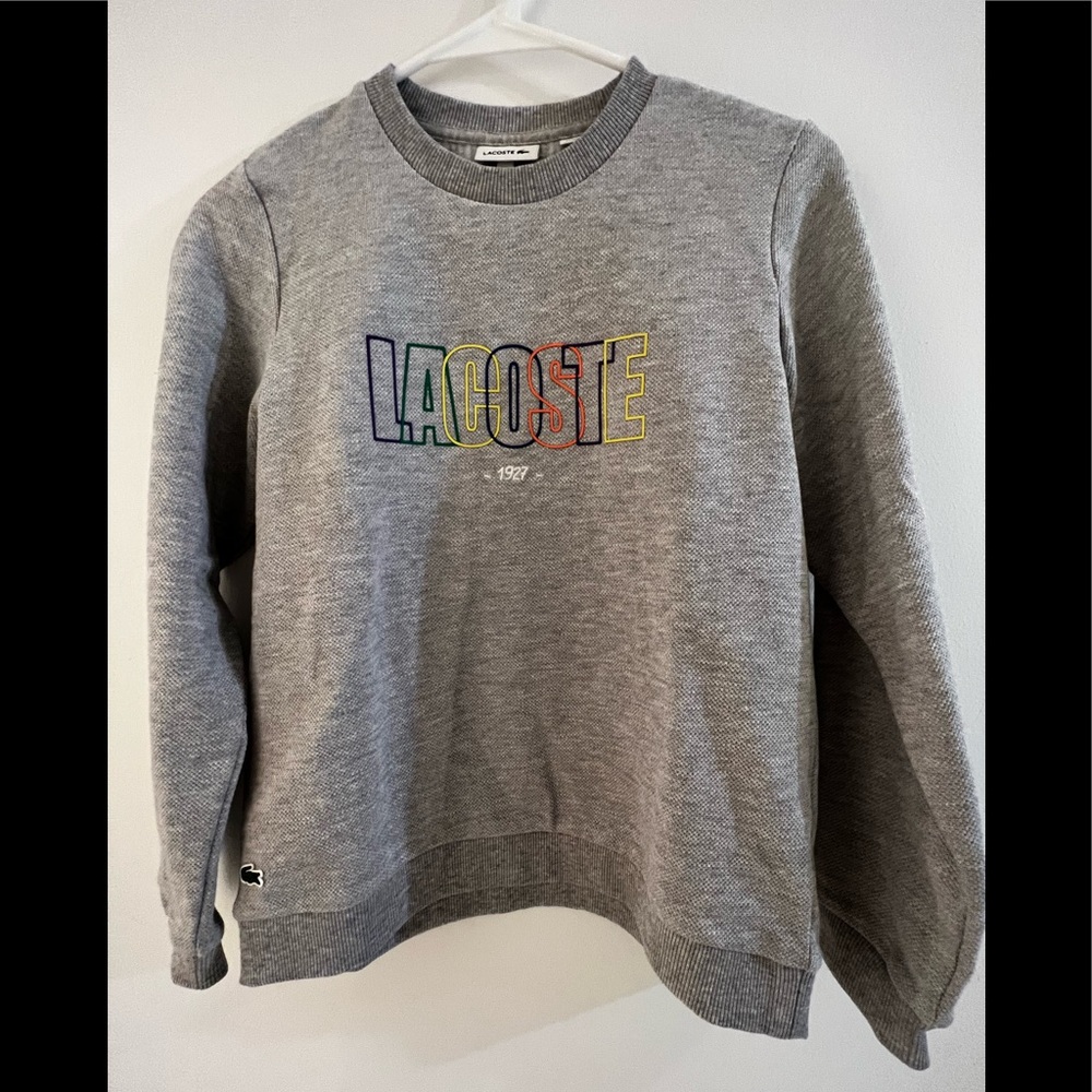 Lacoste size 12 crew neck sweater in grey